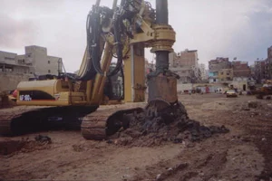 Rotary rig on an urban site