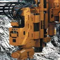 Sheet pile vibrator on excavator